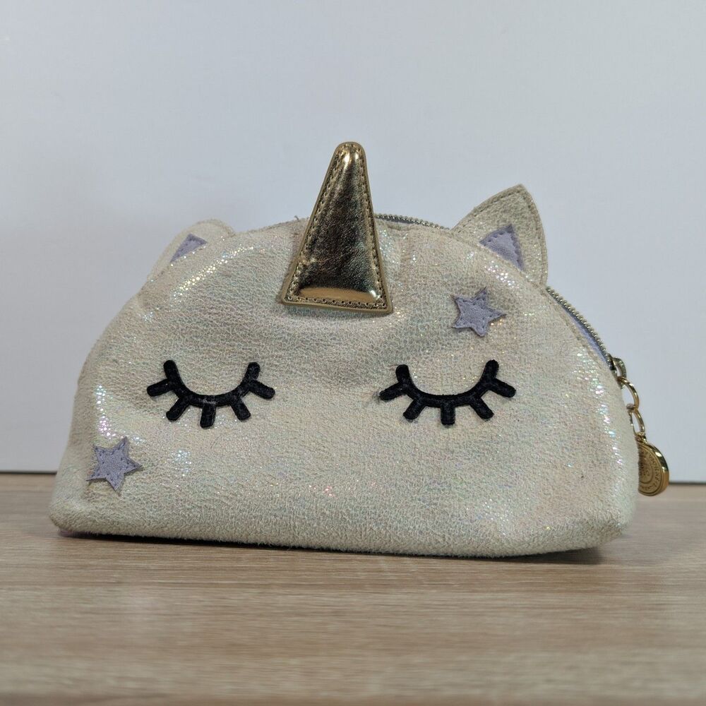 Bath & Body Works Unicorn Makeup Bag Glitter Cosmetic Zipper Pouch